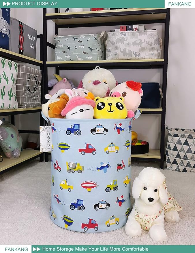 FANKANG Storage Basket, Nursery Hamper Canvas Laundry Basket Foldable