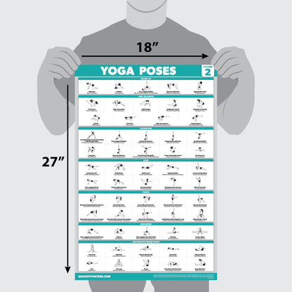 4 Pack - Pilates Workout Volume 1 & 2 + Yoga Poses Volume 1 & 2 - Exercise Poster Set (18 x 24, LAMINATED)