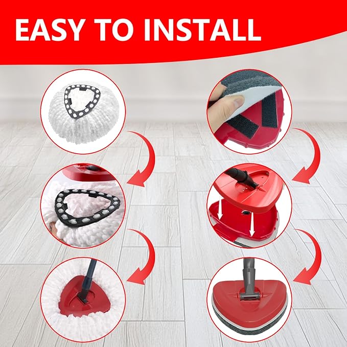 5 Pack Spin Mop Replace Head for O Cedar EasyWring 1 Tank, Includes 2