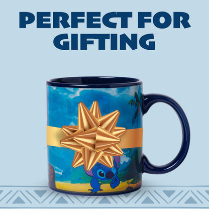 Silver Buffalo Disney Lilo and Stitch Space to Beach Heat Reveal Ceramic Mug, 20 Ounces