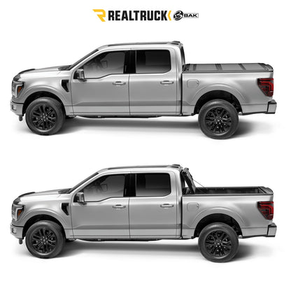 RealTruck BAK BAKFlip MX4 Hard Folding Truck Bed Tonneau Cover | 448130 | Fits 2019-2026 Chevy/GMC Silverado/Sierra, w/MultiPro/Flex Tailgate (Will not fit Carbon Pro Bed) 5' 10" Bed (69.9")