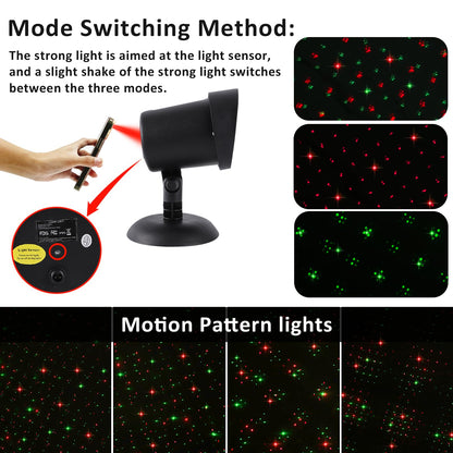 YFAIN Christmas Laser Outdoor, Christmas Projector Light Outdoor Waterproof, Landscape Spotlight Red & Green Xmas Stars Show for Christmas, Holiday Decor for House, Party, Garden