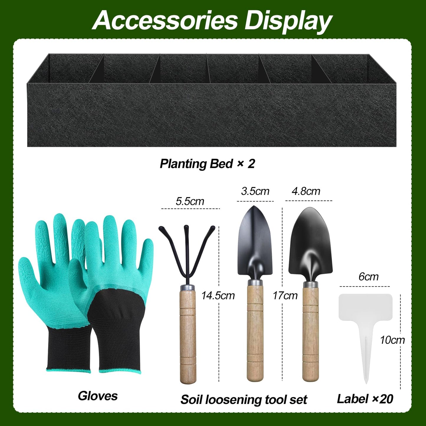 2PCS 12x2x1ft Fabric Raised Garden Bed Outdoor Patio 6 Grids Raised Planter Box Fabric Planters Grow Bags Rectangle Cloth Pots Potato Tomato Strawberry Garden Bed for Growing Vegetables Flower Herb