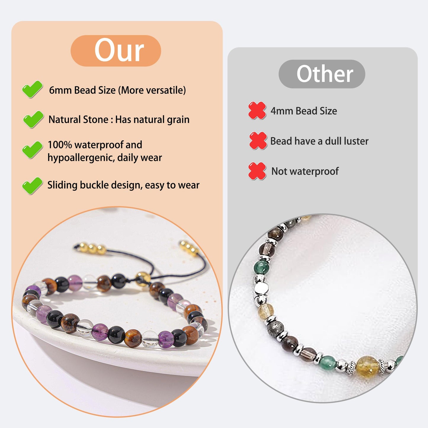 NUKAYAI Uplifting Bracelet for Women Healing Crystals Sunstone Carnelian Citrine Best Friends Inspirational Gifts Jewelry Natural Stones