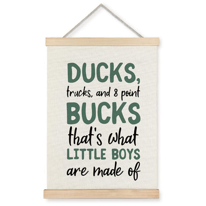 Supwhd Boys Room Decor, Ducks Trucks and 8 Point Bucks Poster Hanger Frame, Boy Nursery Wall Decor for Toddler Little Boy Kids Room Playroom Nursery, 12x16 Inches