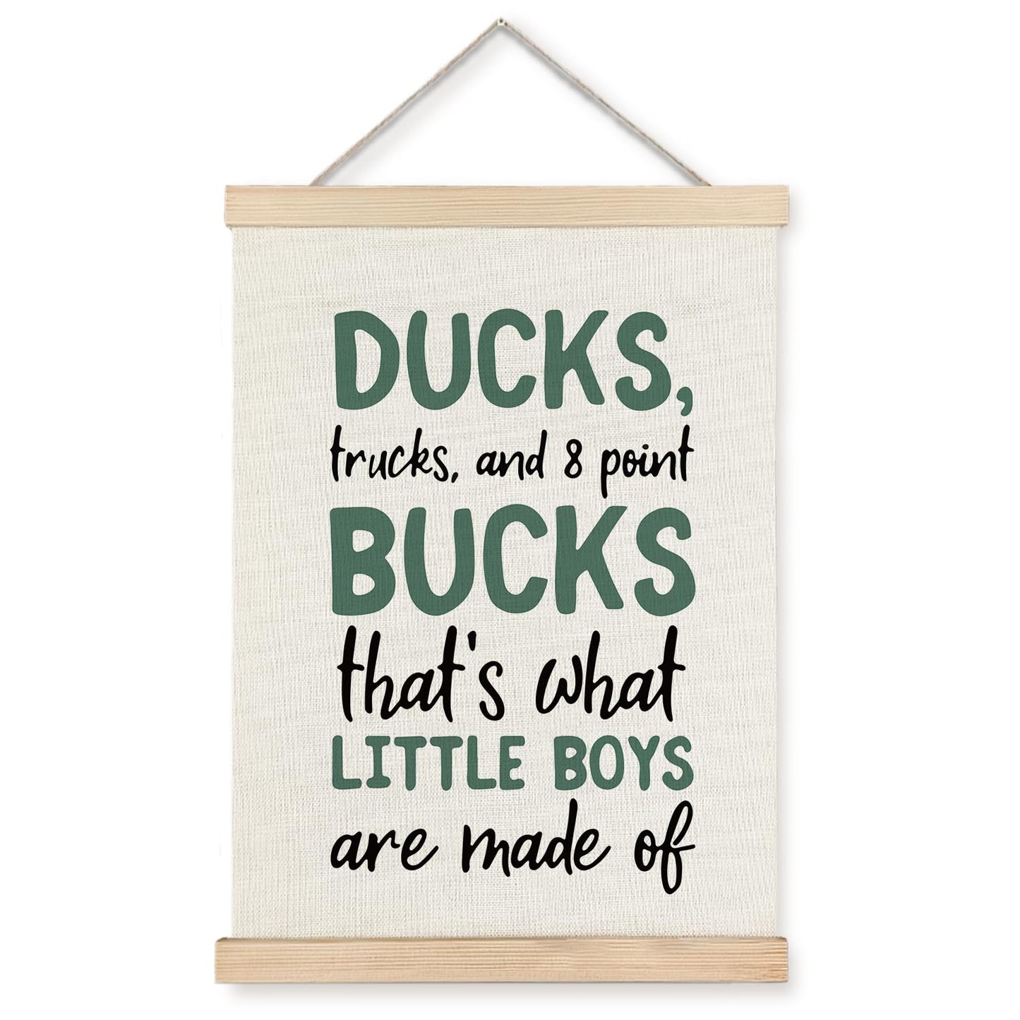 Supwhd Boys Room Decor, Ducks Trucks and 8 Point Bucks Poster Hanger Frame, Boy Nursery Wall Decor for Toddler Little Boy Kids Room Playroom Nursery, 12x16 Inches