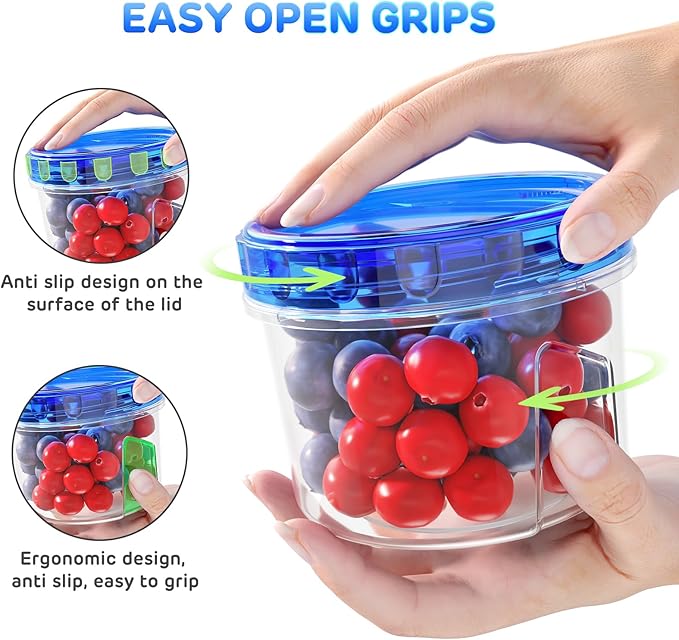 Freezer Storage Containers, Airtight Plastic Food Storage Containers
