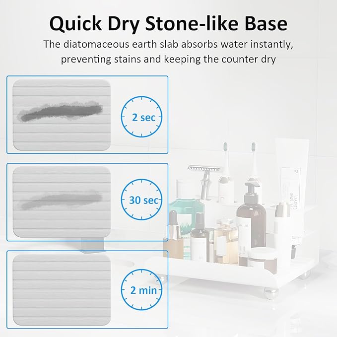 Quick Dry Electric Toothbrush Holder 4 Slots Metal Bathroom Counter Organizer