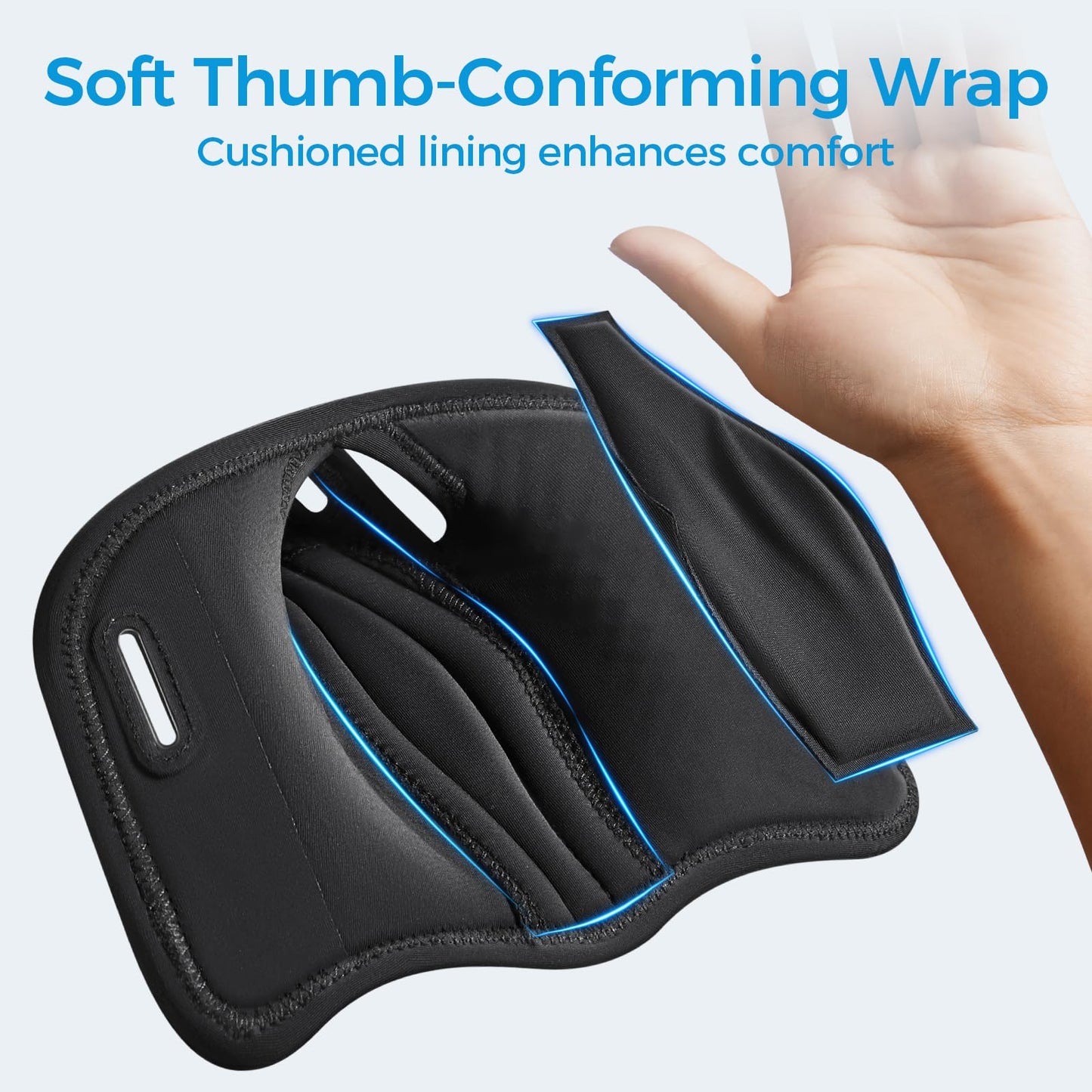 Thumb Brace Right/Left Hand, Thumb Spica Splint Hand Brace for Arthritis Pain and Support, Ergonomical Thumb Stabilizer for Trigger Thumb, CMC, De Quervains Tenosynovitis Pain Relief (Blue/Black, M - Fit both hands)