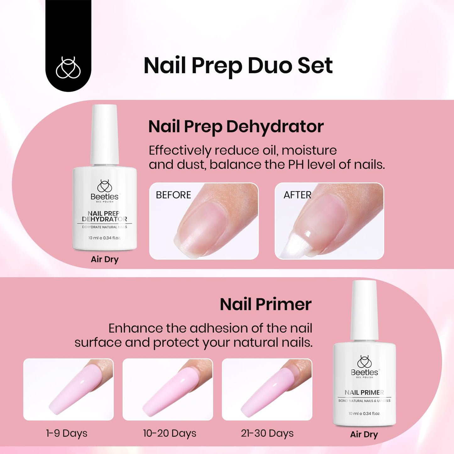 Beetles Gel Nail Kit Short Almond with Nail Dehydrator and Primer, 576Pcs Half Matte Etch-X Gel Nail Tips Solid Nail Glue Mini Nail Lamp Acrylic Nail Tips Easy DIY Nail Extension Set Gift for Women