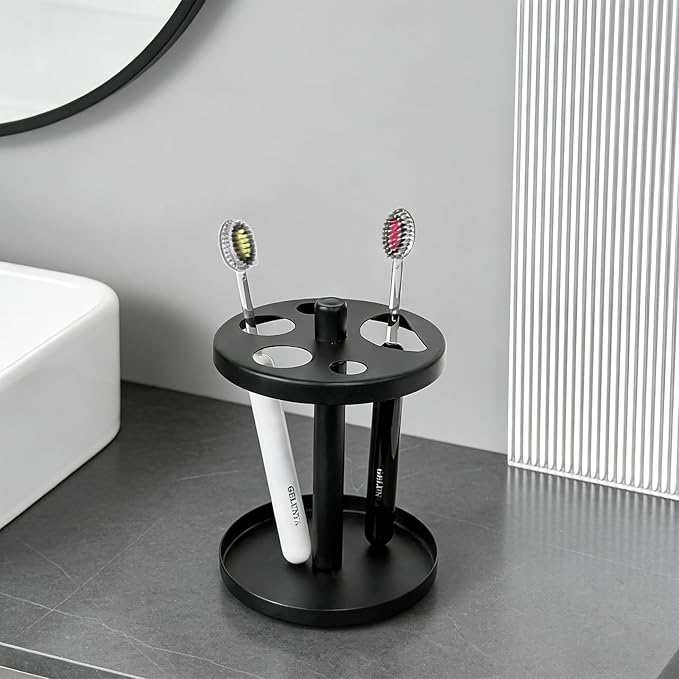 Black Metal Toothbrush Holder Stand