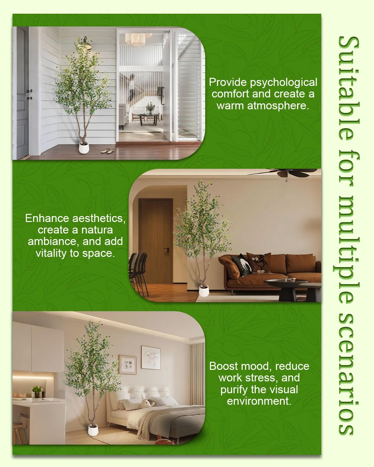 Sillaff Olive Tree 7FT Fake Tree Large Artificial Tree Indoor Faux Plants with Pot, Nearly Natural Olive Branches and Fruits for Living Room Home Office Decorations
