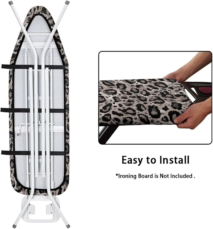 Leopard Print Ironing Board Cover, 15x54 Inch Ironing Board Protector, Standard
