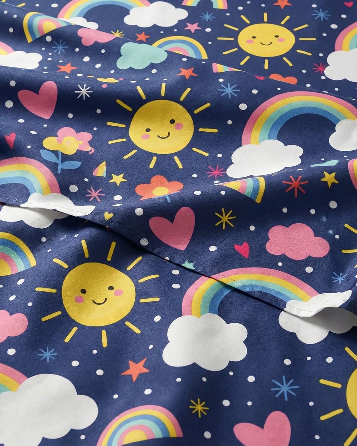 CGK Unlimited Kids Rainbow Sky Full 4 Piece Sheet Set - Boys, Girls, Teens, Toddler - Easy Fit Deep Pockets - Soft, Cooling & Breathable Sheets - Cute, Cozy, Fade and Wrinkle Free - Machine Washable