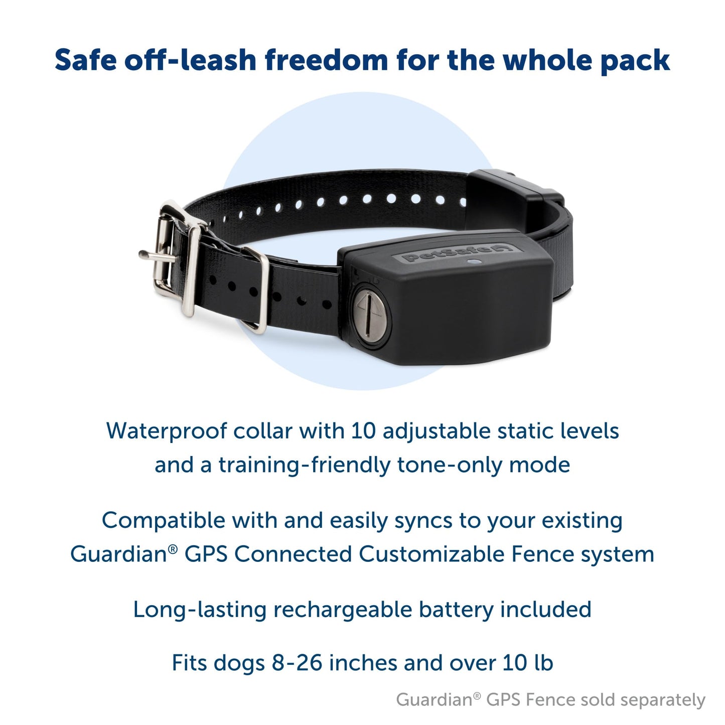 PetSafe Guardian GPS Add-A-Dog Collar - Add-On Wireless Dog Collar for Guardian GPS Connected Dog Fence Using The World’s Most Reliable GPS Fence Technology, Long Battery Life, Fits Dogs Over 10lb