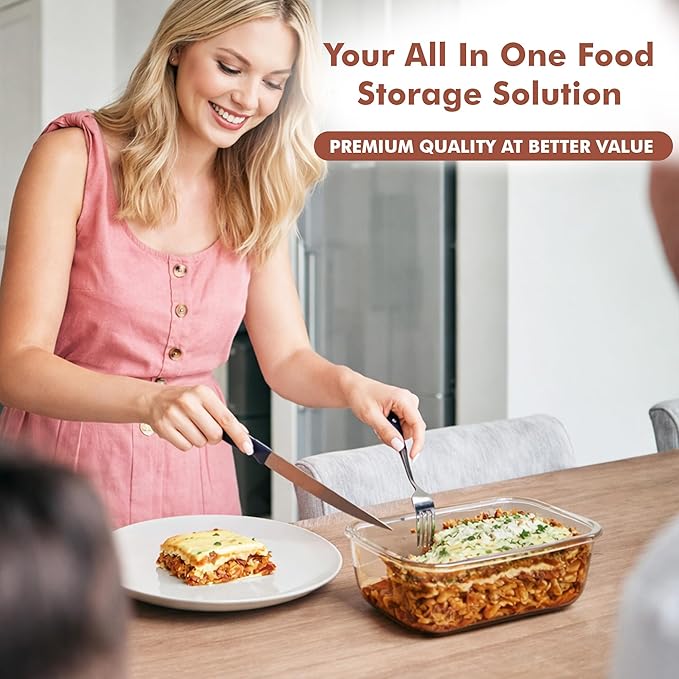 Razab 4 Pcs 1860ml / 63 Oz Large Glass Food Storage Containers
