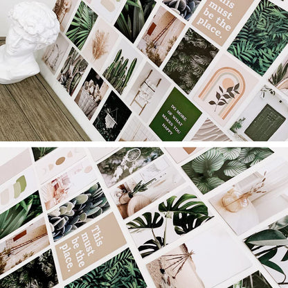 bOPART 70pcs Wall Collage Kit Aesthetic Picures, Green Plant Room Decor Aesthetic Collage Picture Wall Decor for Teen Girls/boys Room bedroom Dorm (4x6 inch)