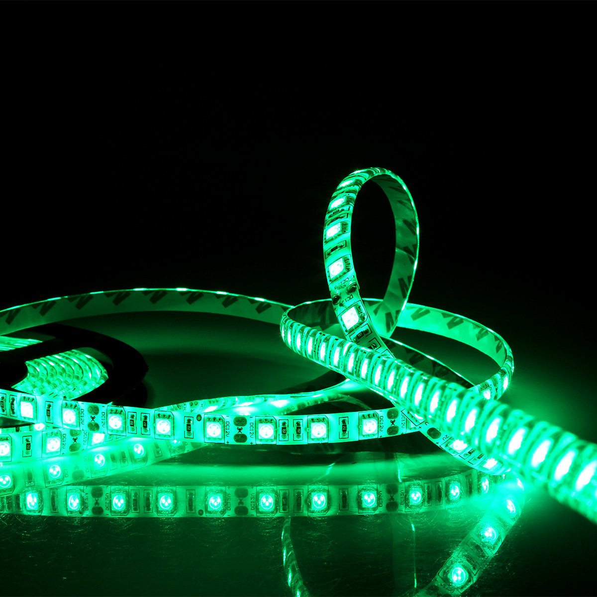 SUPERNIGHT 16.4FT LED Strip Light, Waterproof 12V 60W Green Rope Lights, 300 LEDs 5050 Tape Lights for Bedroom, Kitchen, Mirror, Home Decoration