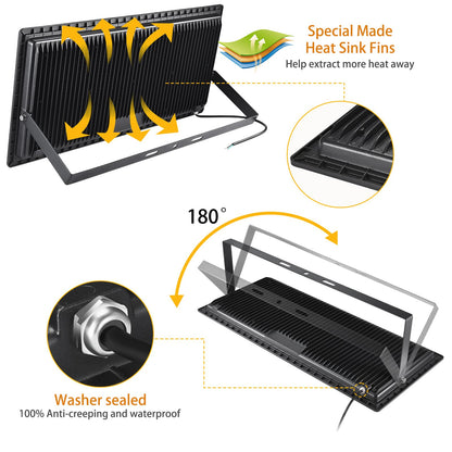 XYCN 600W LED Stadium Flood Lights Outdoor(3050W Equivalent),67500LM Super Bright LED Arena Lights,100-277V IP66 Waterproof 5000K Daylight White Commercial Lighting for Sports Fields and Counts