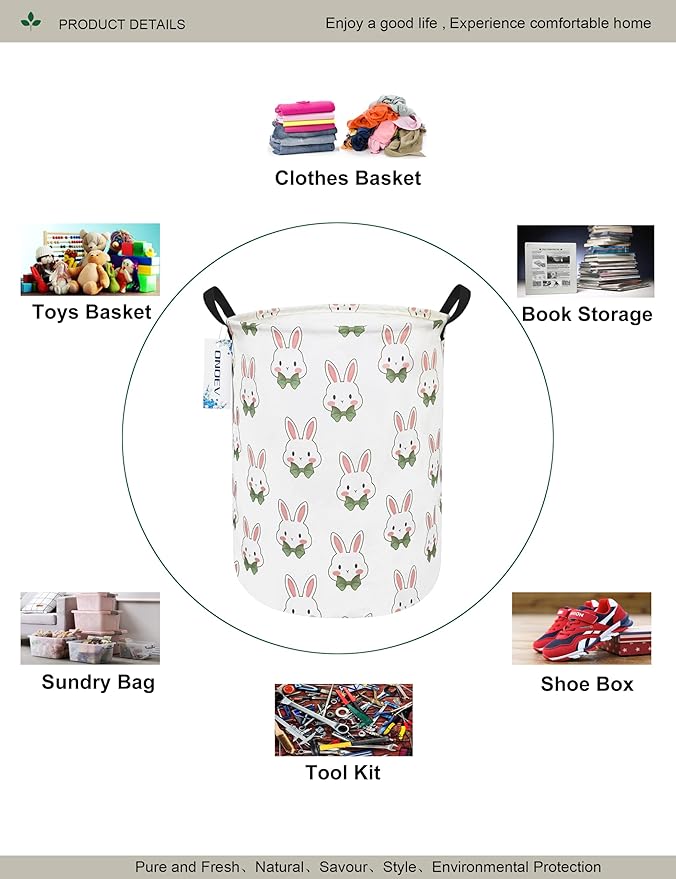Round waterproof laundry basket, foldable storage basket, laundry Hampers