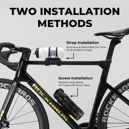 ROCKBROS Bike Water Bottle Holder with Strap, Magnetic Water Bottle Holder for Bike, Bike Cup Holder for Road, Mountain, Folding Bike, Ebike & Scooter