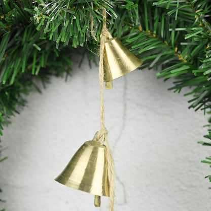 Brass Rustic Hanging Bells for Door Knob Decoration, Home Garden Decor Shopkeepers Bell on Rope