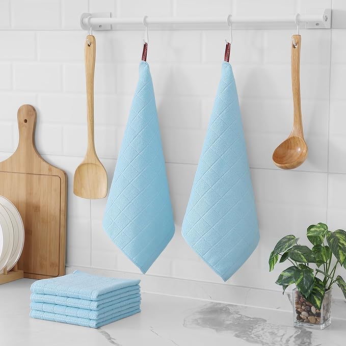 Homaxy 100% Cotton Terry Kitchen Dish Cloths, Ultra Soft and Absorbent Dish