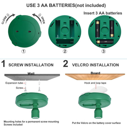 HAMVIDNE LED Spotlight, Battery Powered Picture Lights, Uplight Indoor, Puck Lights with Remote, Plant Spot Light for Wall Art Display Dartboard Painting Artwork Accent Closet-Green