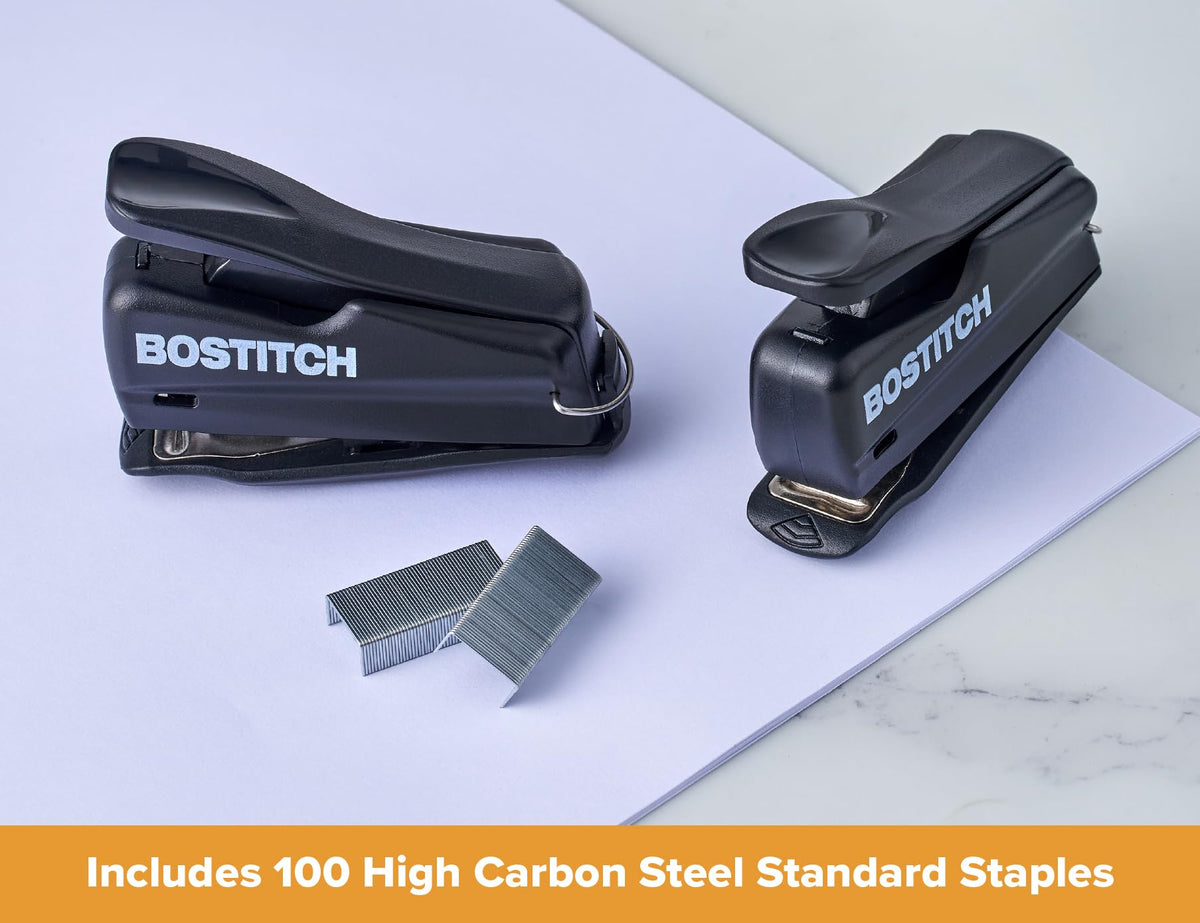 Bostitch Nano Mini Staplers, Black, 2-Pack (1830-2PK)