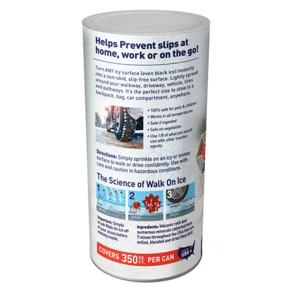 Traction Magic Walk on Ice - Instant Grip for Snow & Ice, Prevent Slips & Falls, Safe for Kids, Pets, & Cars, Unique Mineral Blend, 100% Salt & Chemical Free, 1.75 lb CAN for Walkways & Sidewalks