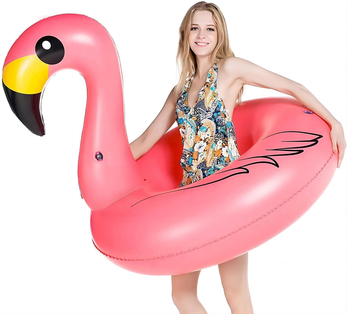 Jasonwell Giant Inflatable Flamingo Pool Floats Party Float Tube with Fast Valves Summer Beach Swimming Pool Lounge Raft Decorations Toys for Adults & Kids