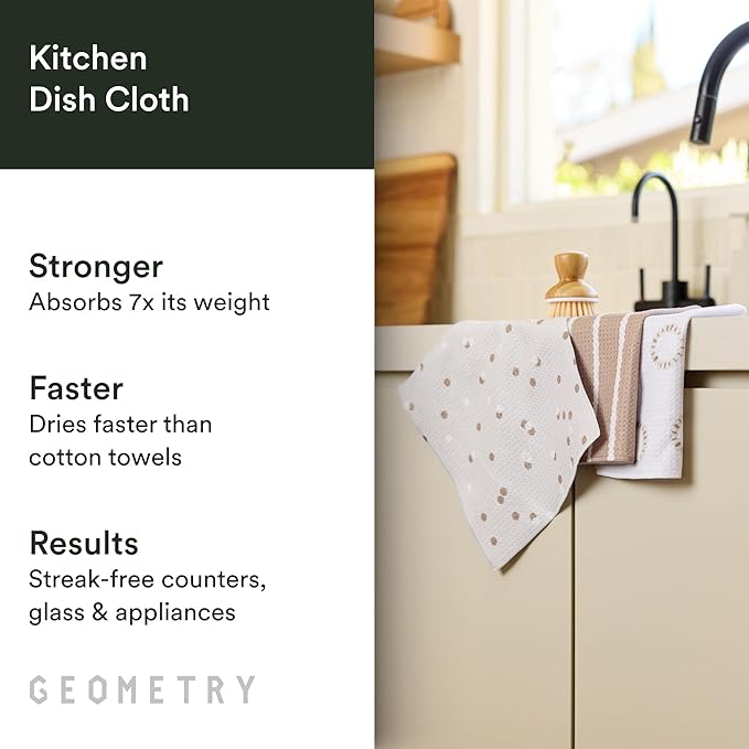 GEOMETRY Dishcloth – Evergreen Collection – Quick-Dry, Ultra-Absorbent