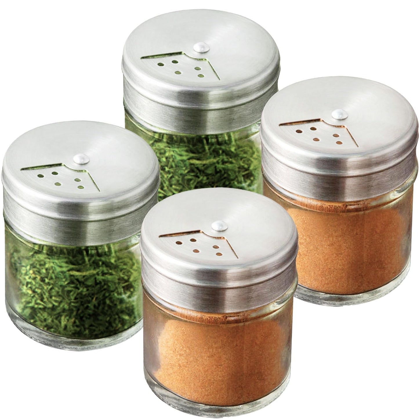 4-Pack 1.5oz Glass Spice Seasonings Shaker With Adjustable Lid