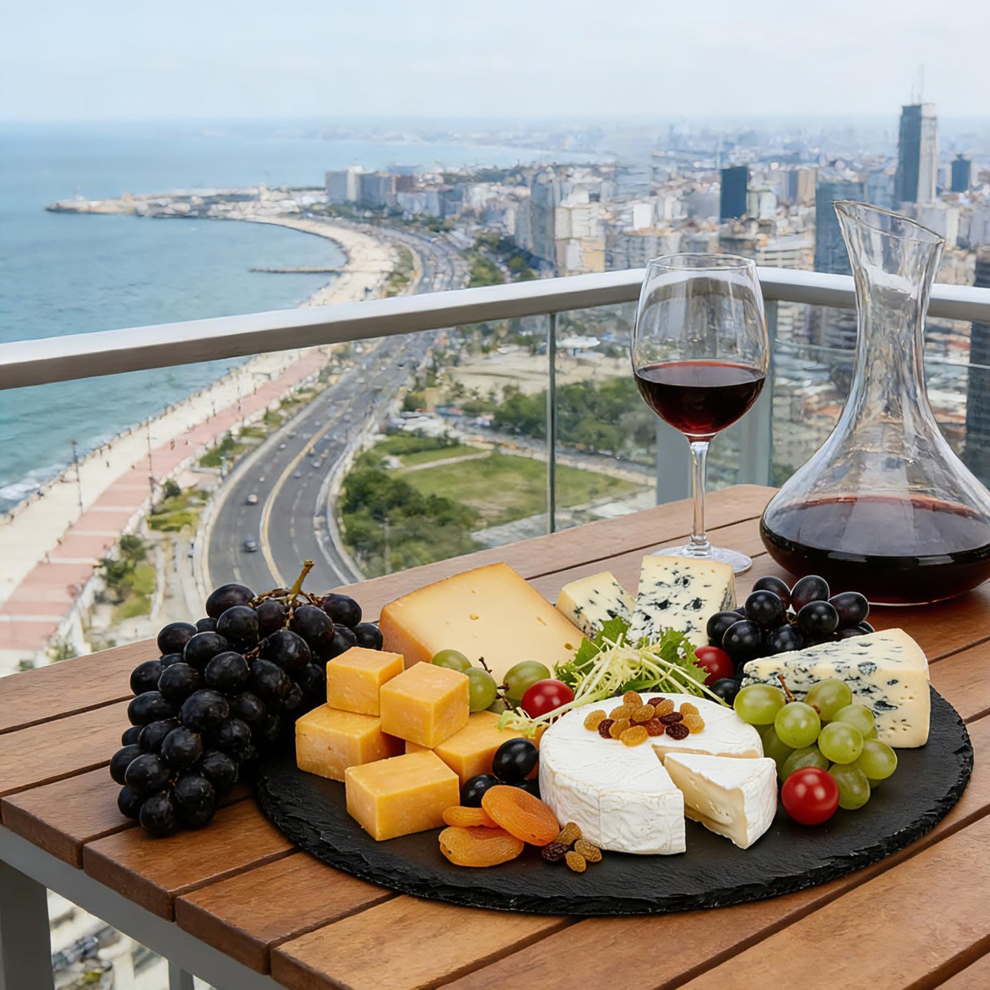 Hacaroa 3 Pack Slate Cheese Board, 12 Inch Large Round Charcuterie Boards Natural Stone Plate Tray, Blank Black Slate Serving Platter for Meat, Fruit, Appetizer, Laser Engraving, Party