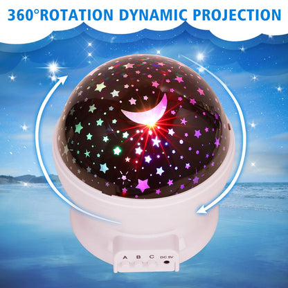 Night Light for Kids, Kids Night Light Nebula 360 Degree Rotation - 4 LED Bulbs 12 Light Color Star Projector Changing with USB Cable, Romantic Gifts for Men Women Children