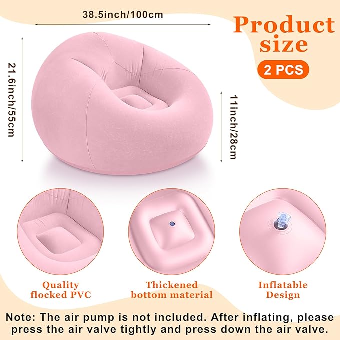 Realspring Inflatable Bean Bag Chairs Outdoor Blow up Camping Chairs Inflatable