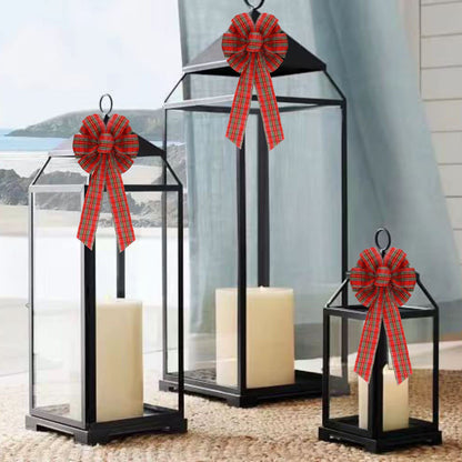Meseey 2 Pcs 16 x 8 Inch Large Christmas Red and Green Bows Gold Wreaths Bow for Gift Wrapping Tree Topper Front Door Home Decorations