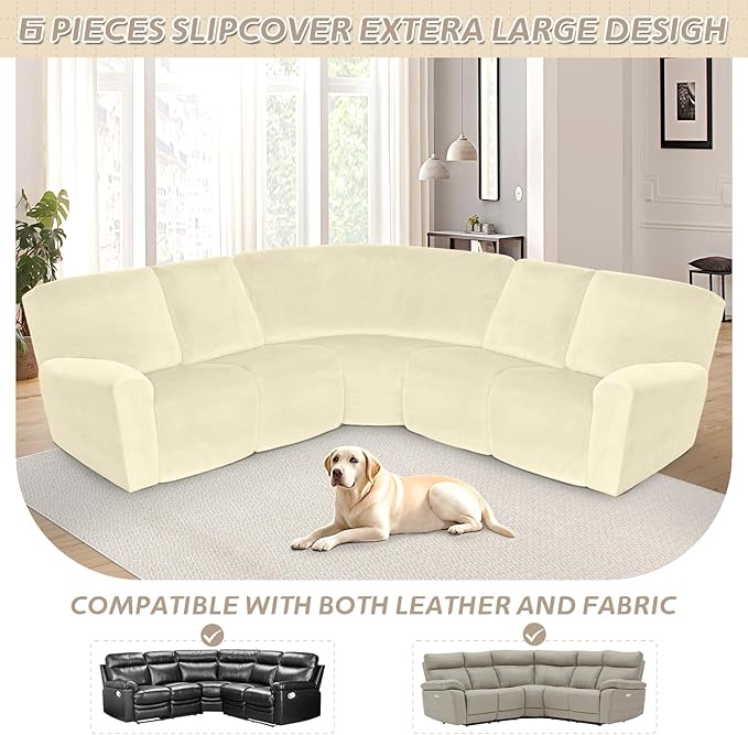 Arfntevss Sectional Recliner Couch Covers Velvet Corner Sectional Sofa Cover