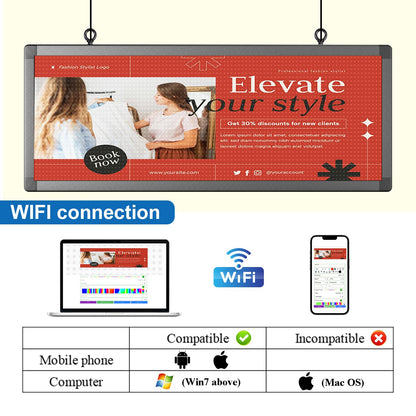 P10 Outdoor Full Color Programmable Double Sides LED Signs 39"x 14" with WIFI,Programmable Scrolling LED Display,Texts and Image Display for led Advertising Sign Board (Double sides)
