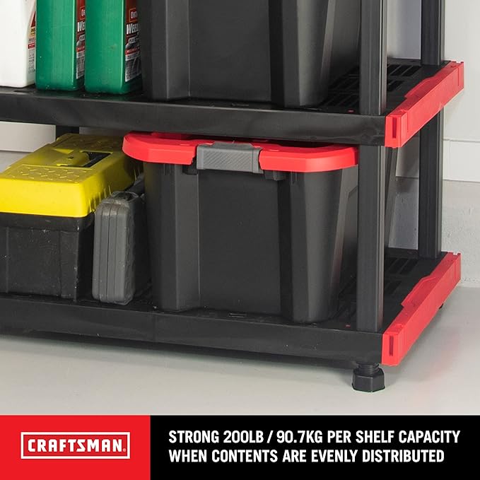 CX Craftsman 4-Tier Highly Durable Storage Rack, 4 Shleves That Support up to 200lbs/shelf, Organization and Storage, Weather-Resistant Design, Easy Assembly, American Made (55H x 40W x 24D)