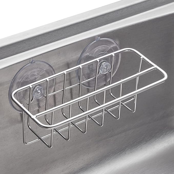Sink Caddy Sponge Holder for Kitchen Sink Dish Cloth Hanger 2 Suspension Options