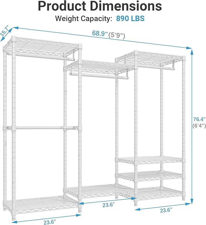 VIPEK V5 Portable Closet Wardrobe Heavy Duty Clothes Rack, Freestanding