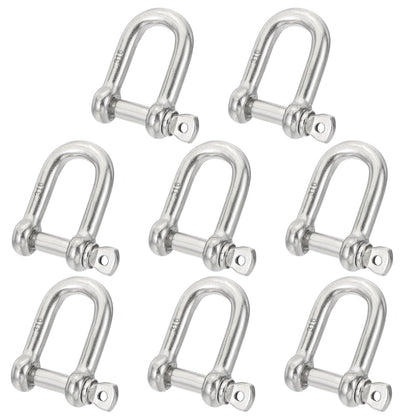 PATIKIL 5/16"(7.74mm) 882lb 316 Stainless Steel D Shackle, 8Pcs Heavy Duty Screw Pin Shackle Marine Grade for Chains Wire Rope Outdoor, Silver