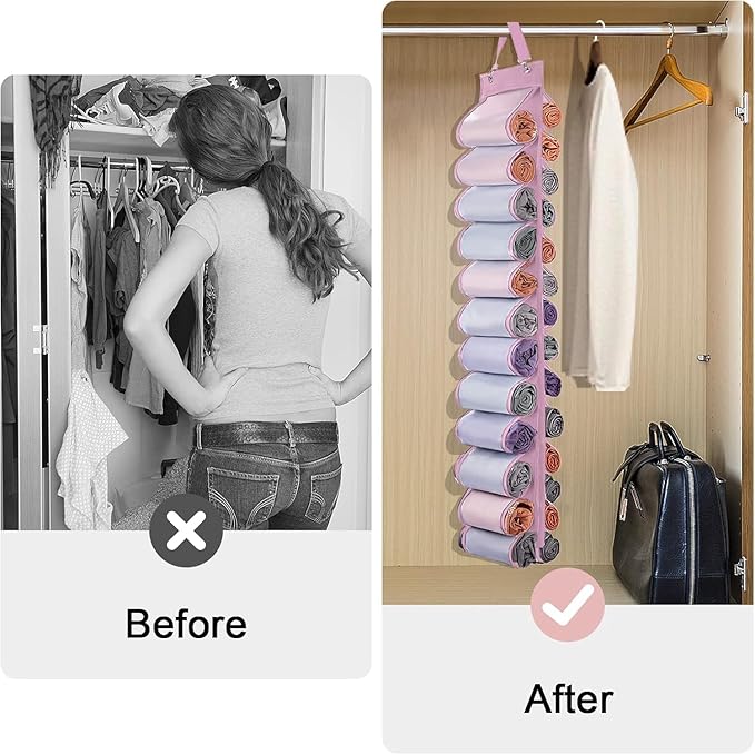 Legging Organizer Storage, Foldable Hanging Closet Organizer Storage
