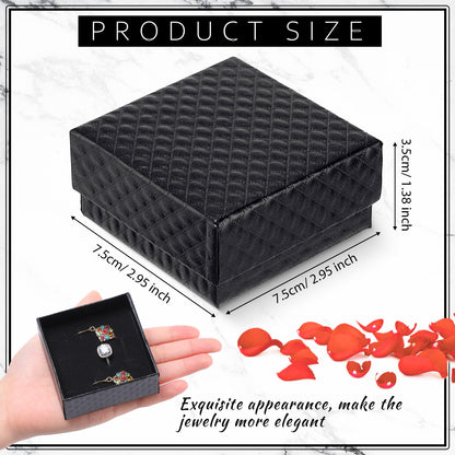 Sasylvia 48pcs Jewelry Gift Boxes Small Jewelry Boxes 3 x 3 x 1.4'' Festival Present Boxes for Bracelet Earrings(Black)