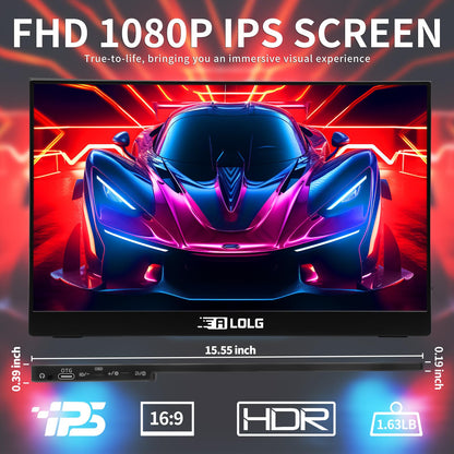 10.5''Portable Monitor for latop ,2K FHD 60HZ Laptop Monitor Screen,USB-C and HDMI Inputs, Ultra-Slim IPS Panel with HDR and Premium Smart Cover & Speakers for Laptop,PC,Phone,PS4/5,Switch,Mac,Xbox