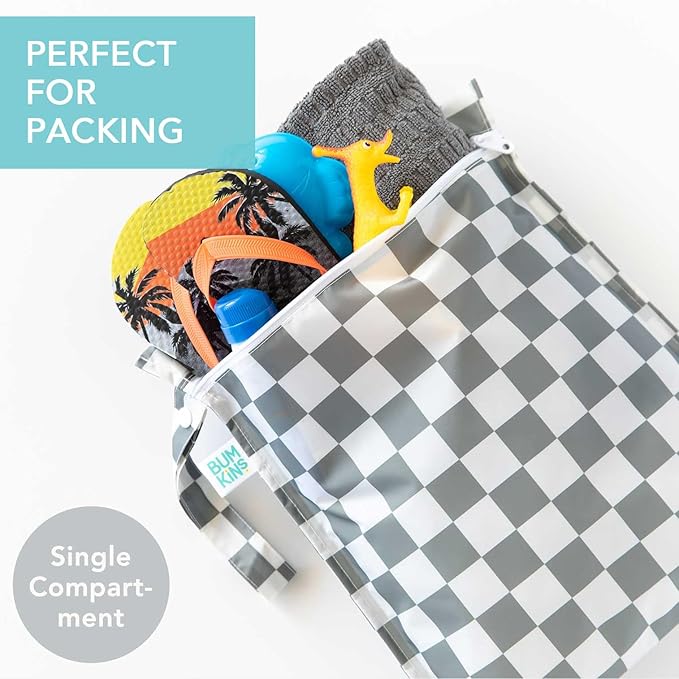 Bumkins Waterproof Wet Bag for Baby, Swim Suit, Cloth Diapers, Pump Parts