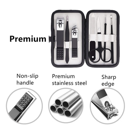 Manicure Set Nail Clipper Set Men Women Nail Clippers Toenail Fingernail Cutters Personal Care Tools Manicure Pedicure Tools with Travel Case Grooming Kit Present for Men Women Family Friends