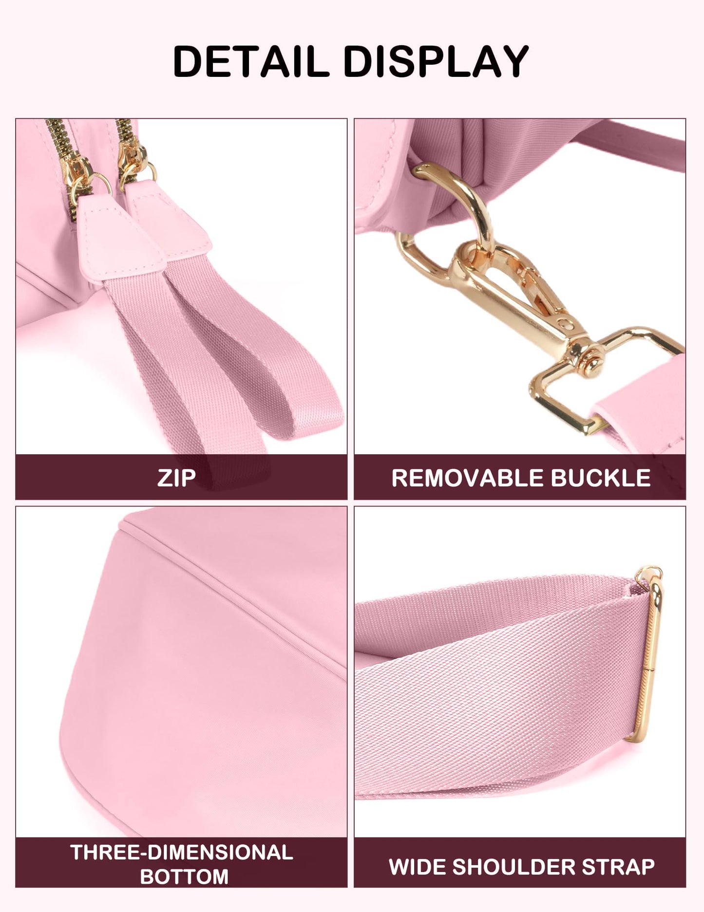 Spacious Nylon Crossbody Bag Bum Bag Handbags Wallets Purses Trendy Shoulder Bag for Women