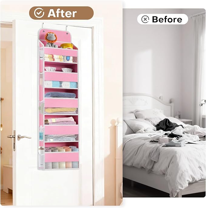 SpaceWhisper Over the Door Organizer, 5 Large Pocket Hanging Storage Organizer